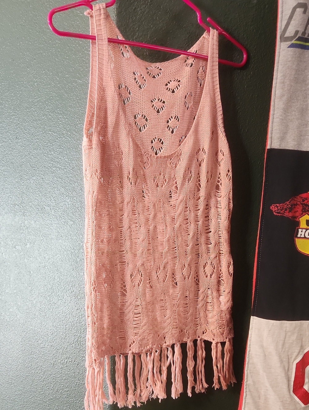 Sleeveless Crochet Fringe Tank